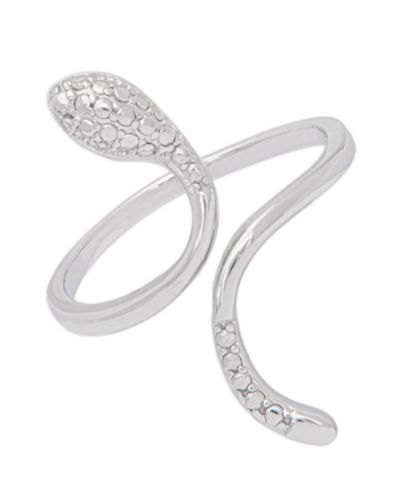 Кольцо с бриллиантовым акцентом Snake Ring из серебра с напылением