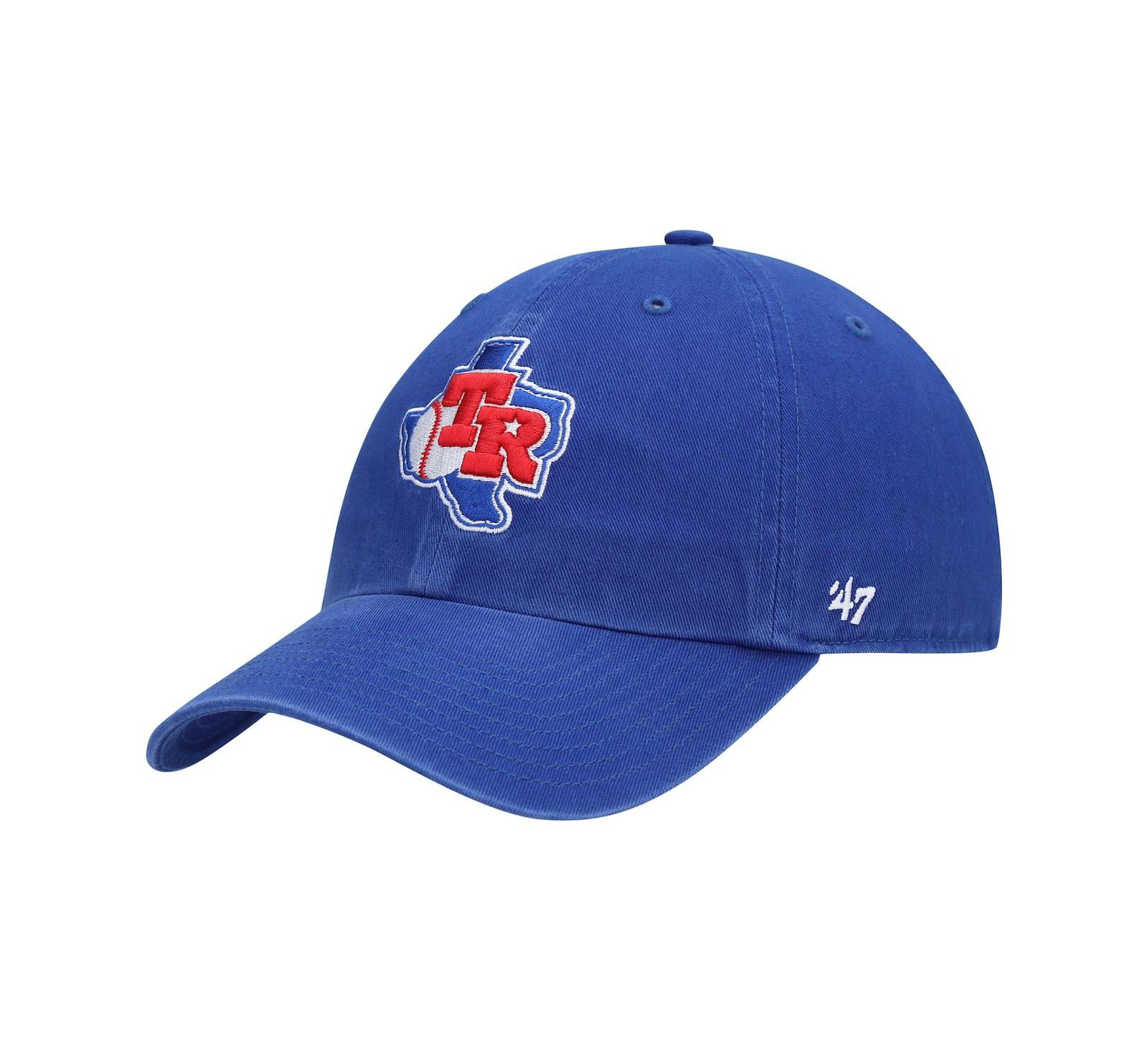 Men's '47 Royal Texas Rangers Team Logo Cooperstown Collection Clean Up Adjustable Hat