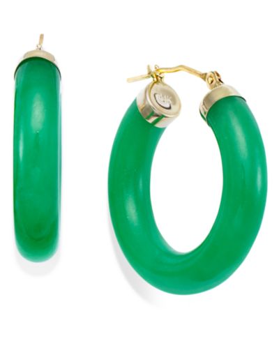 Серьги-кольца Jade Hoop из 14k золота (27-1/2mm)