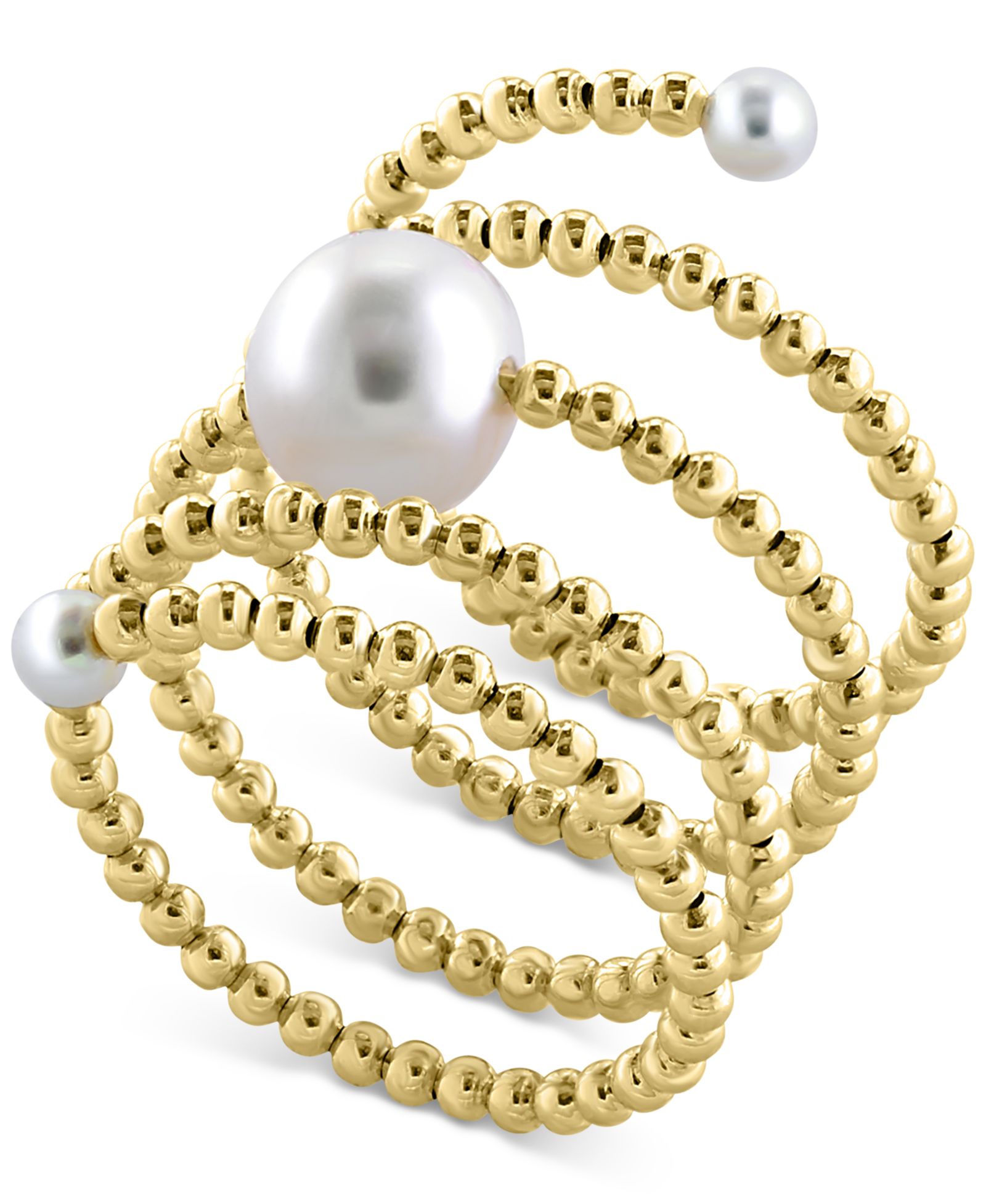 Кольцо EFFY® Cultured Freshwater Pearl Beaded Coil 14k Gold