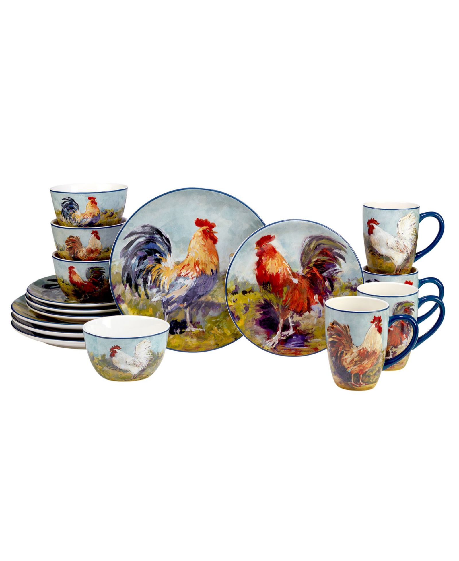 Certified International Rooster Meadow 16 Pc. Dinnerware Set, Service for 4