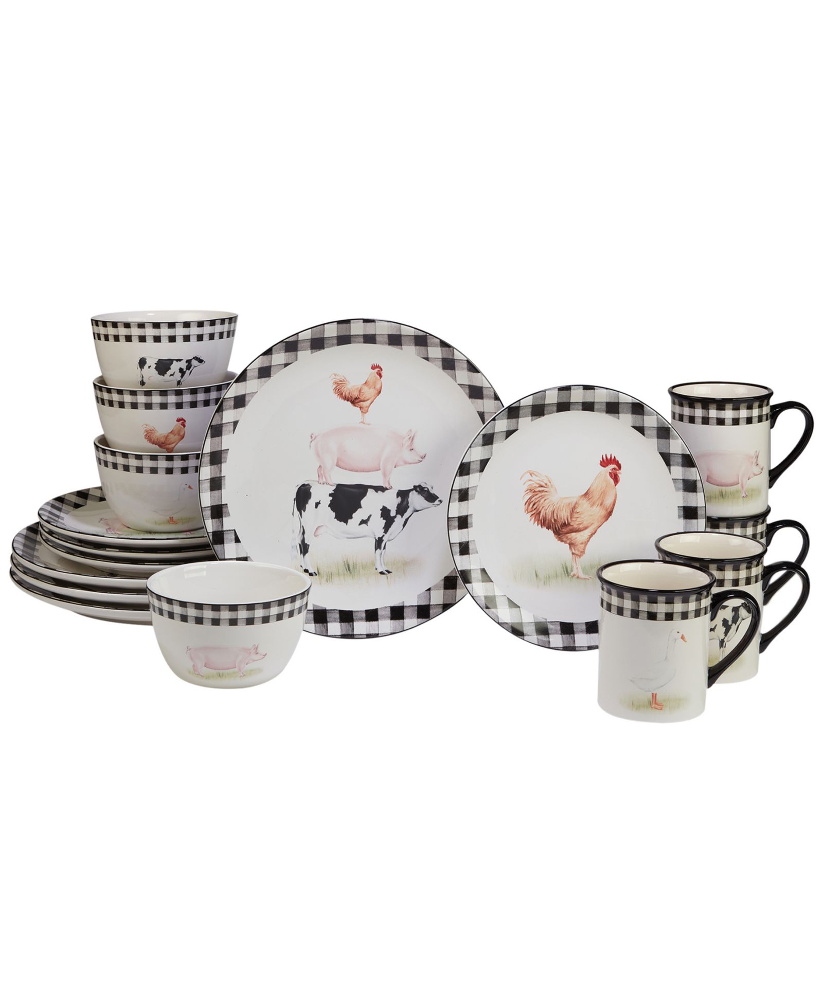 Certified International On The Farm 16 Pc. Dinnerware Set, Service for 4