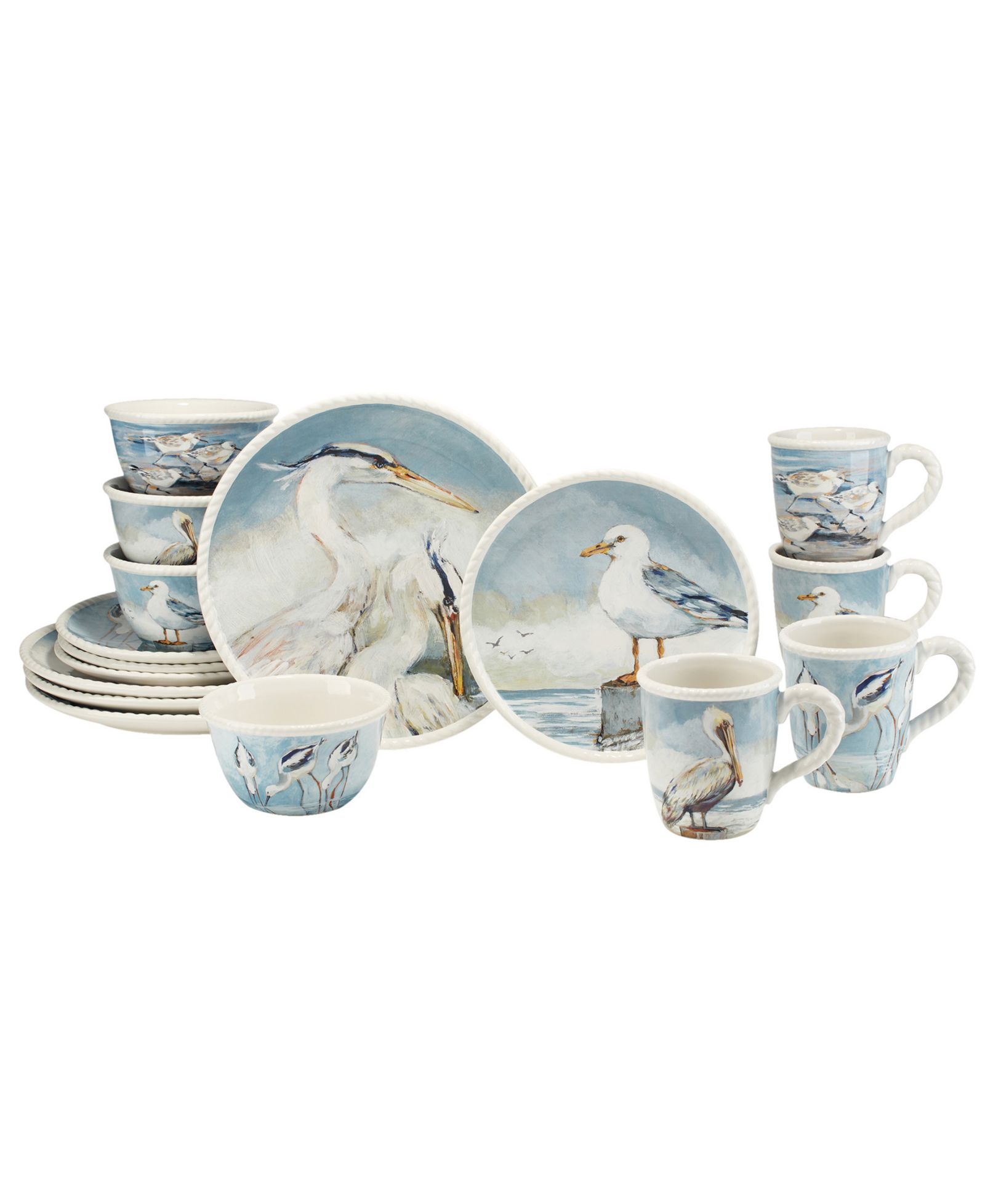 Certified International Shorebirds 16 Pc. Dinnerware Set, Service for 4