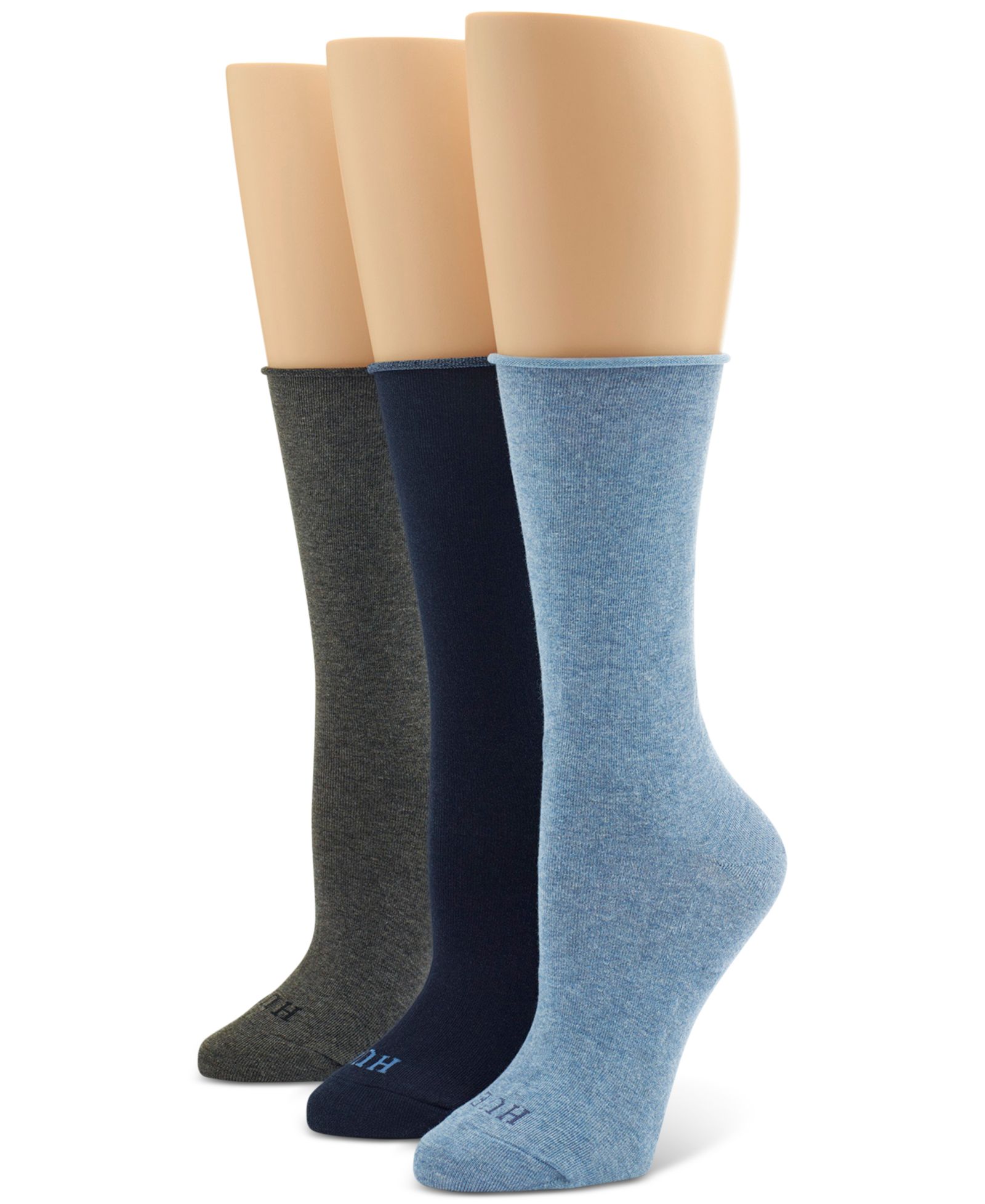 Hue Women's Roll Top Socks 3-Pack U6487MP