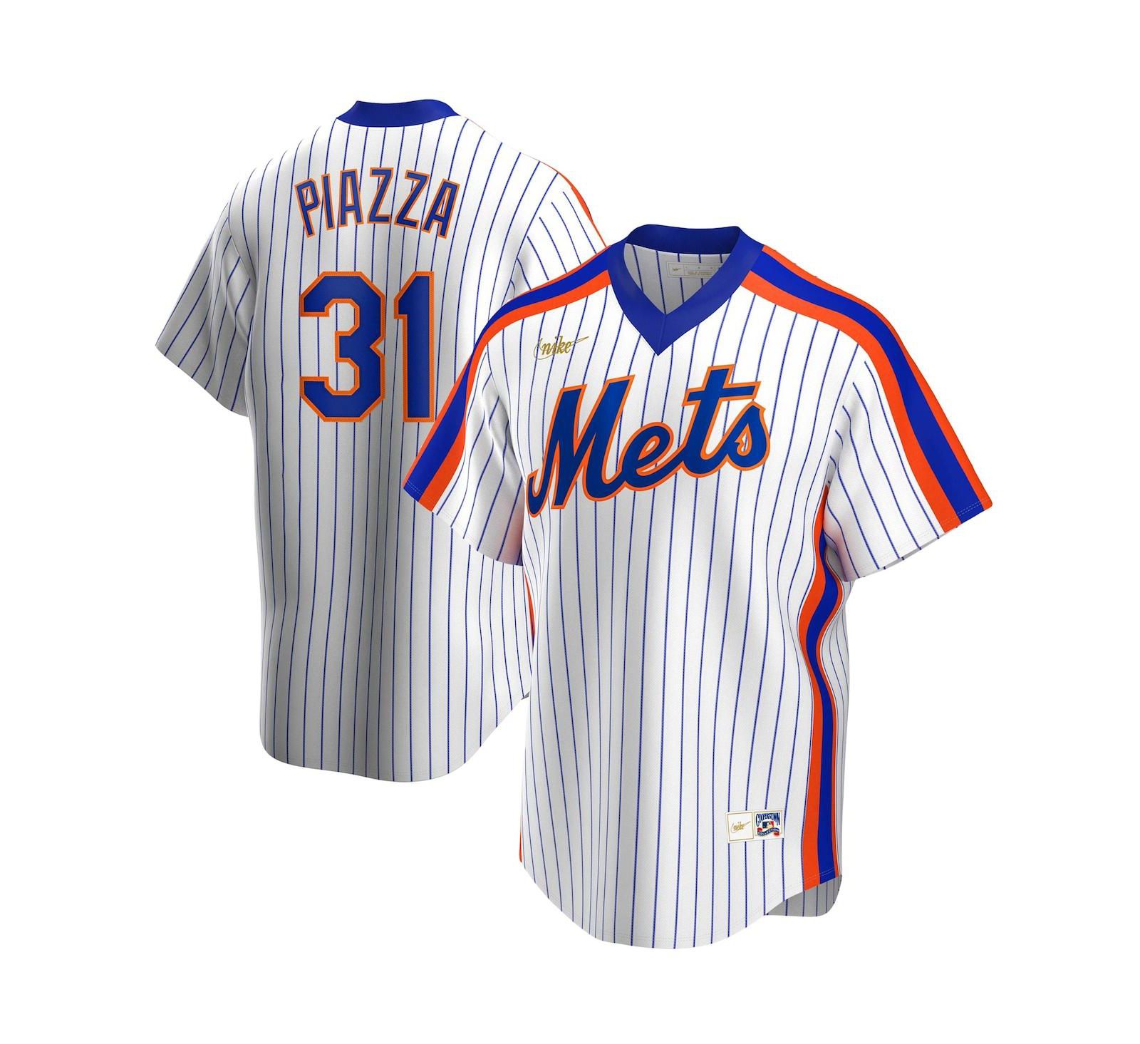 Men's Mike Piazza White New York Mets Home Cooperstown Collection Player Jersey