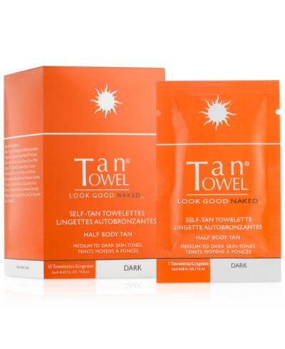 Салфетки для автозагара TanTowel Half-Body, Dark, 10-Pk.