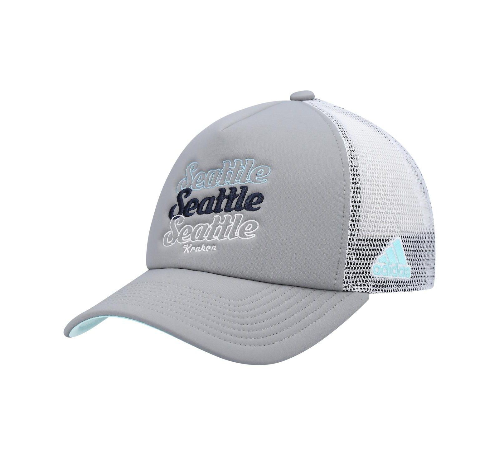 Women's Gray, White Seattle Kraken Foam Trucker Snapback Hat