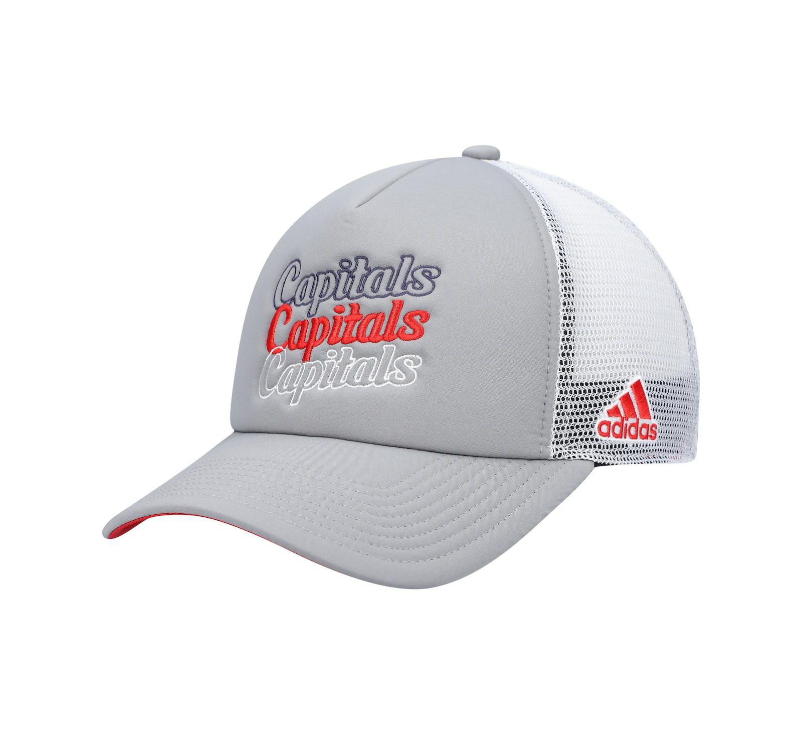 Women's Gray, White Washington Capitals Foam Trucker Snapback Hat