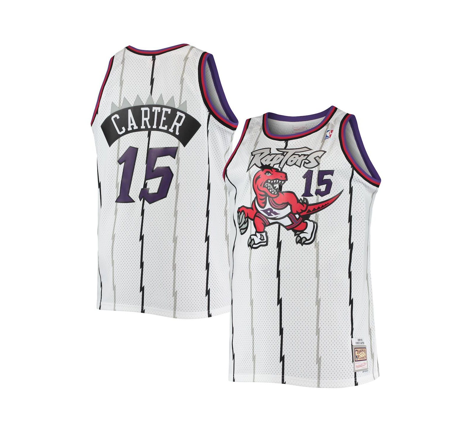 Мужская джерси Mitchell & Ness Vince Carter White Toronto Raptors Big and Tall Hardwood Classics Swingman