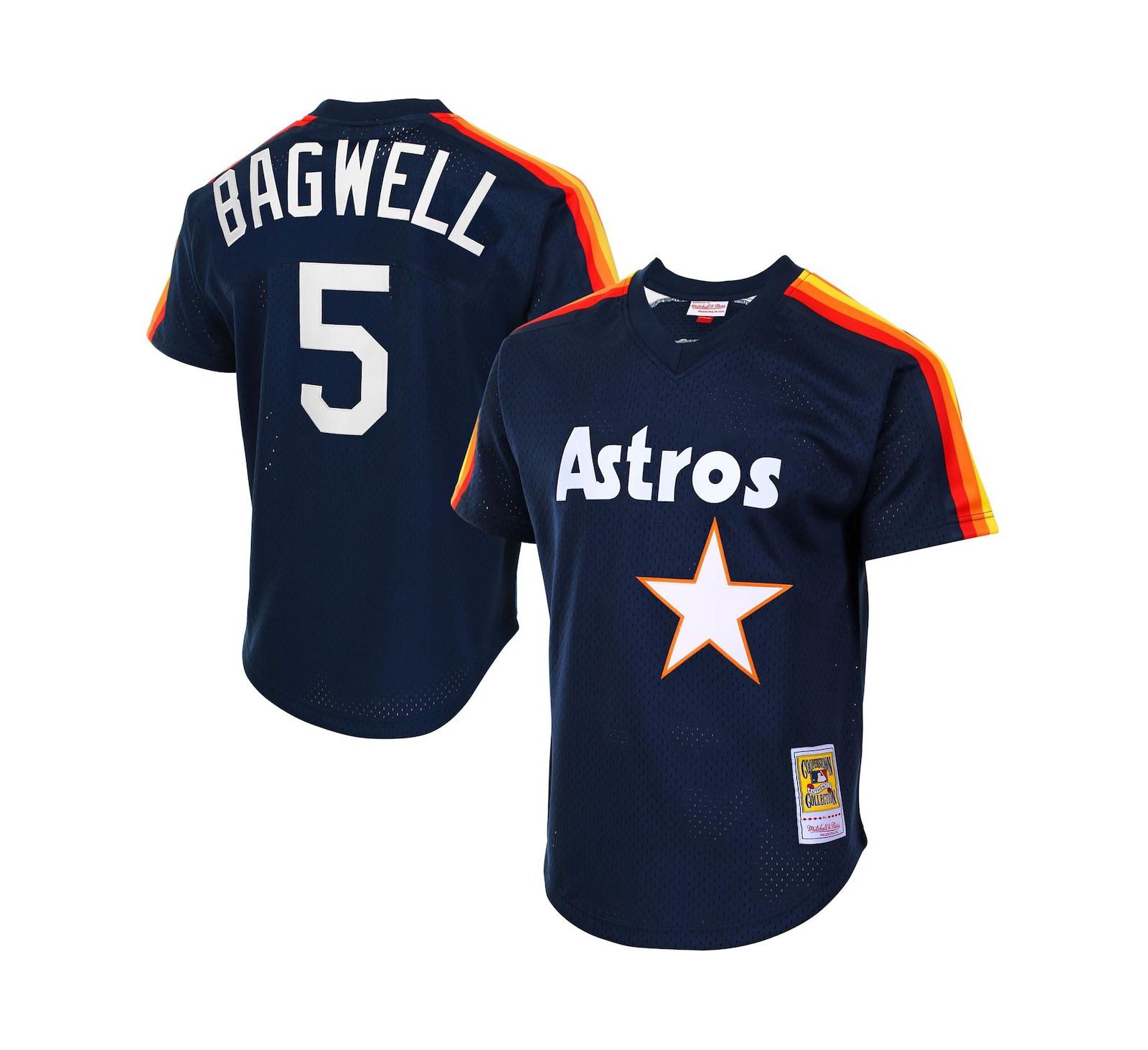 Мужская джерси Mitchell & Ness Jeff Bagwell Navy Houston Astros Cooperstown Mesh Batting Practice