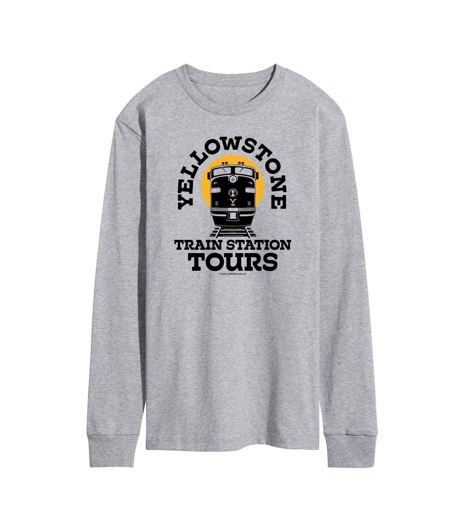 Men's Yellowstone Train Station Tours Long Sleeve T-shirt