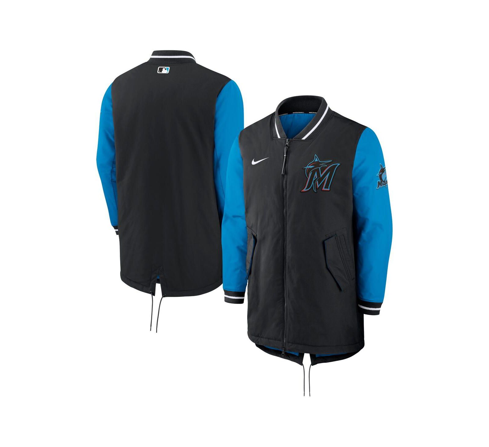 Men's Nike Black Miami Marlins Dugout Performance Full-Zip Jacket