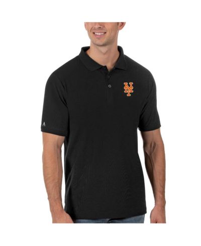 Мужская поло-рубашка Antigua Black New York Mets Legacy из пике