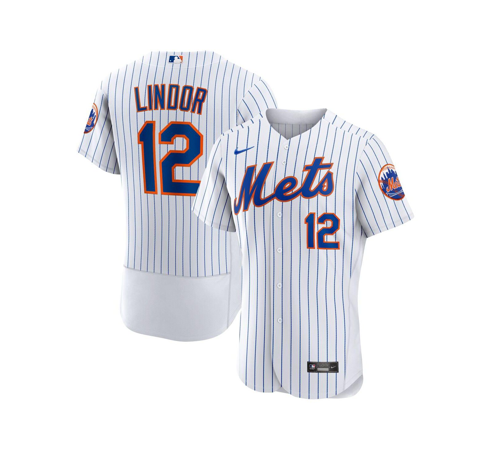 Мужская джерси Nike Francisco Lindor White New York Mets Authentic Player