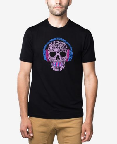 LA Pop Art мужская футболка Edm Music Skull
