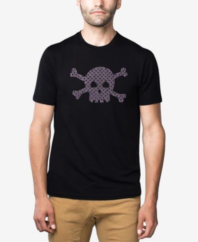 Футболка LA Pop Art Men's Cotton/Poly Blend Word Art Skull and Crossbones