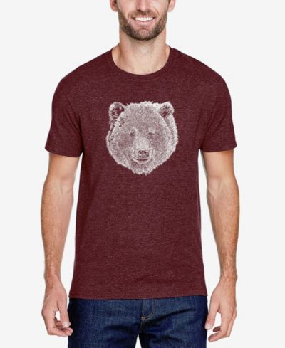 Мужская футболка LA Pop Art Cotton/Poly Blend Word Art Bear Face