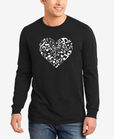 Мужское худи LA Pop Art Long Sleeve Heart Notes T-shirt серого цвета