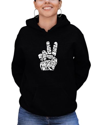 Женское худи LA Pop Art Hooded Word Art Peace Out Sweatshirt Top