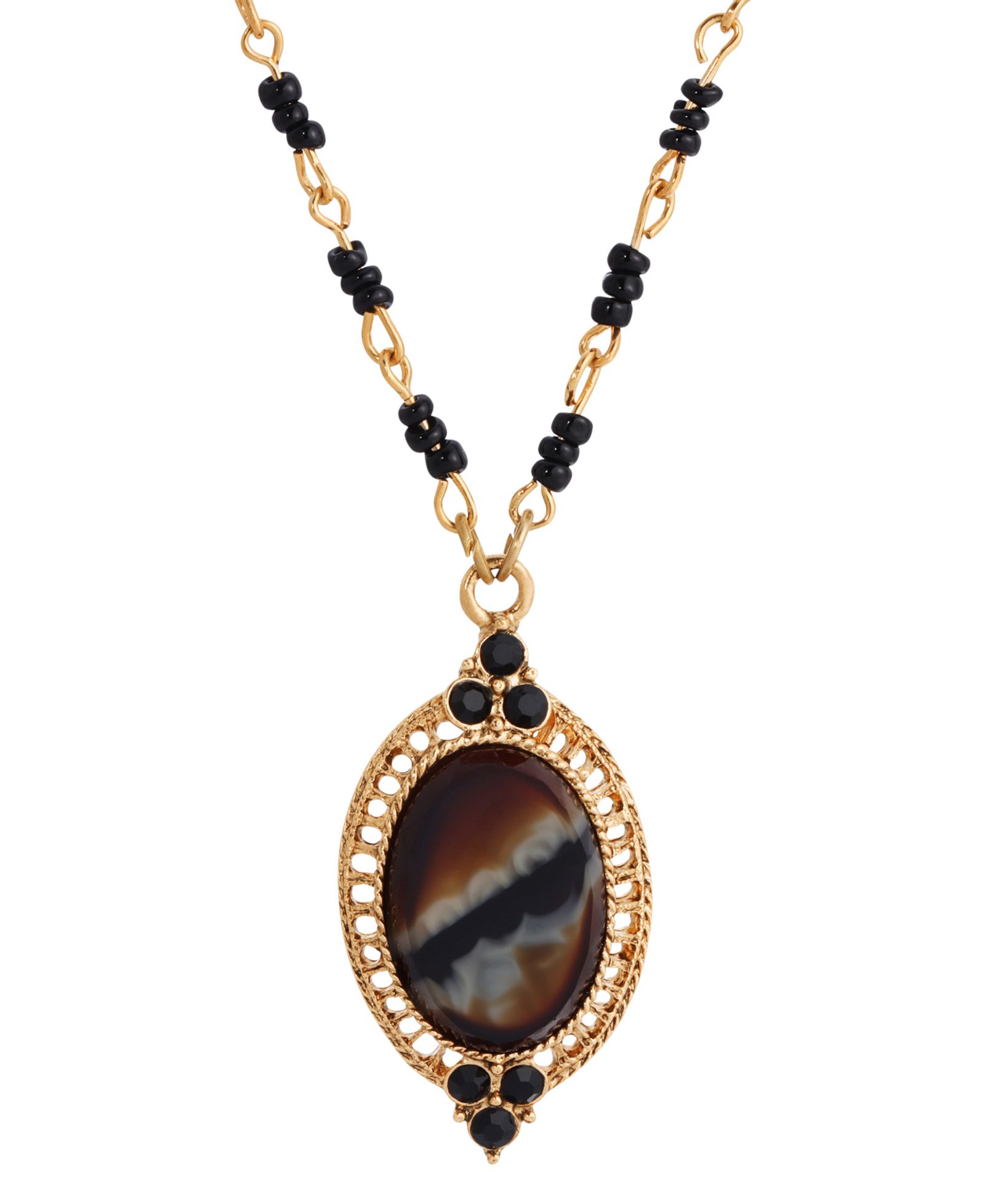 Подвеска Drop Tiger Eye, 16"