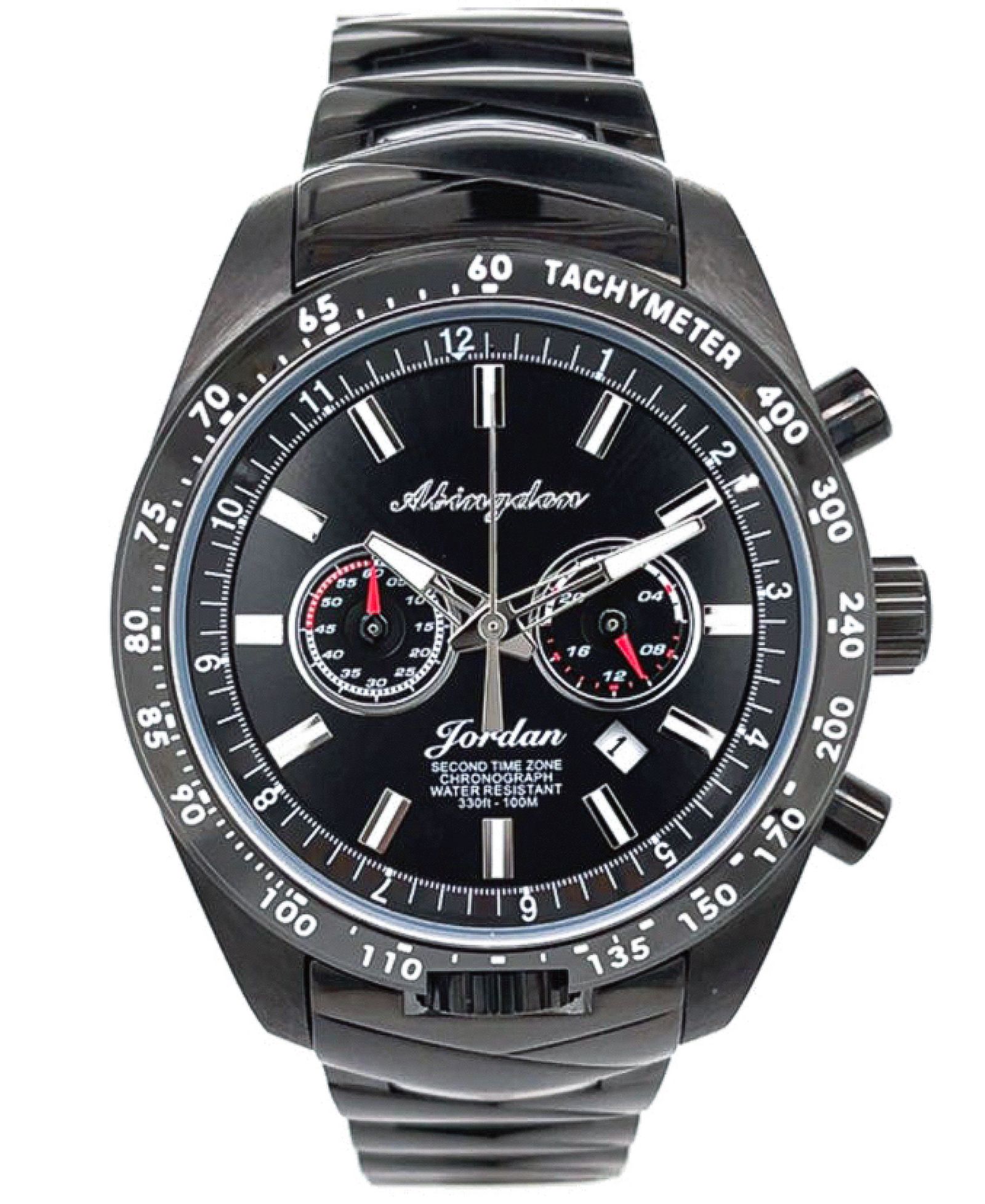 Женские часы Abingdon Co. Jordan Chronograph Multifunctional Black Stainless Steel, 40mm