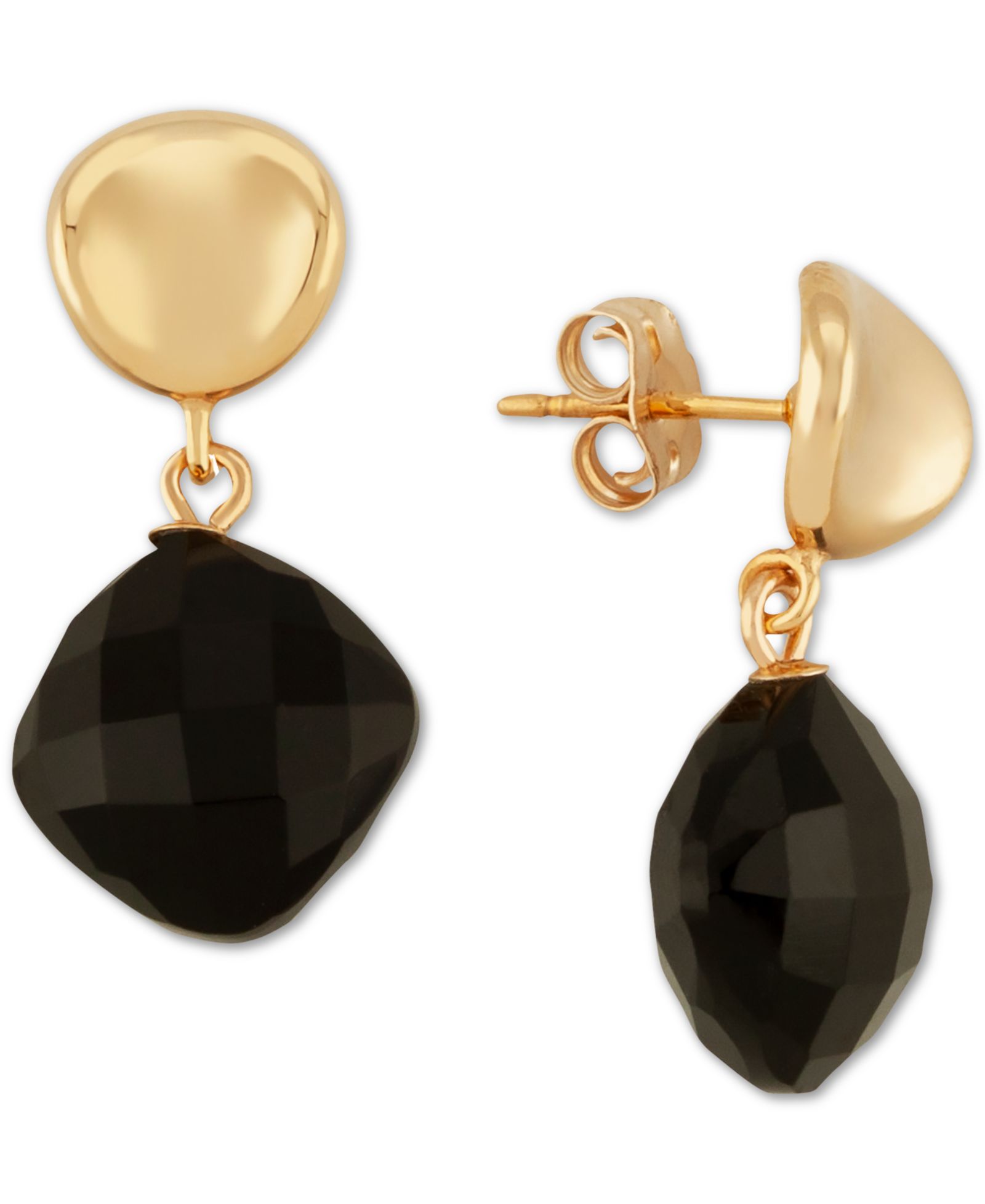 Серьги-подвески Onyx, 14k Gold