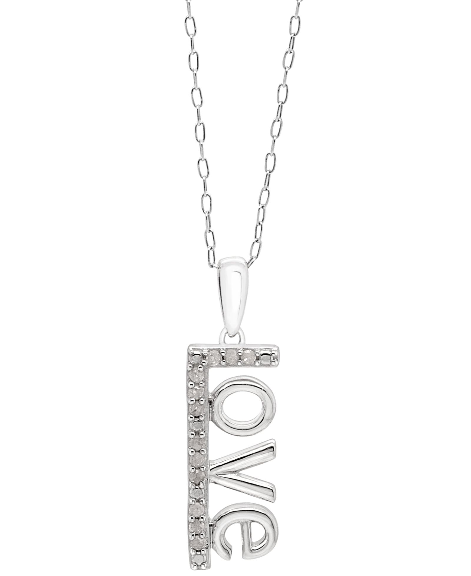 Diamond Love Ожерелье-подвеска 18" в стерлинговом серебре