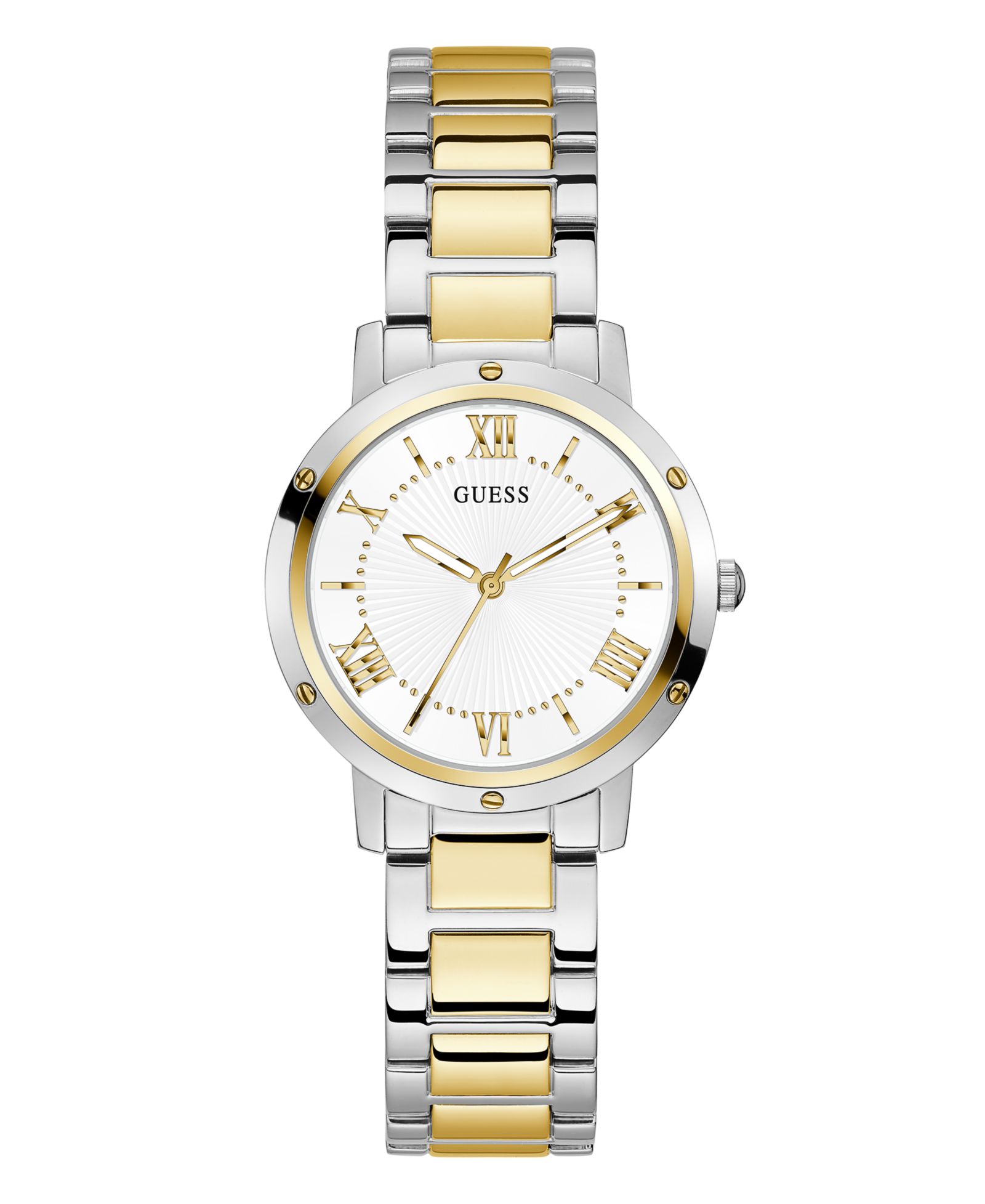 GUESS Женские двухцветные часы на стальном браслете 34mm