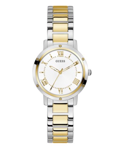 GUESS Women's Two Tone Stainless Steel Bracelet Watch, 34mm
