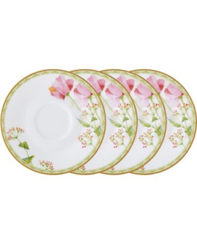 Noritake Poppy Place Set of 4 Saucers, 6"
