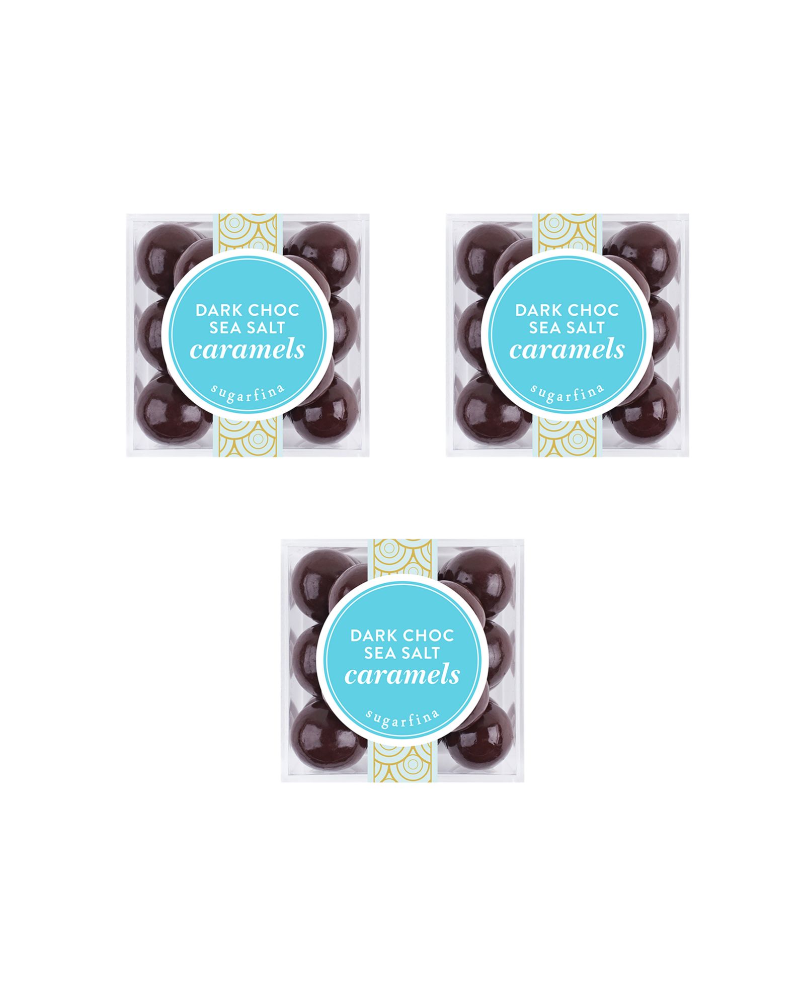 Sugarfina Dark Chocolate Sea Salt Caramel - Small Cube Kit (Pack of 3)