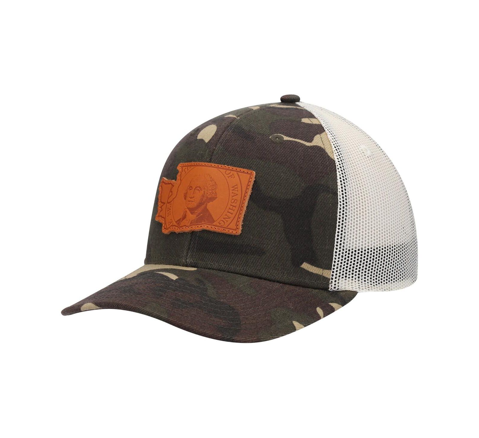 Мужская кепка Local Crowns Camo Washington Icon Woodland State Patch Trucker Snapback
