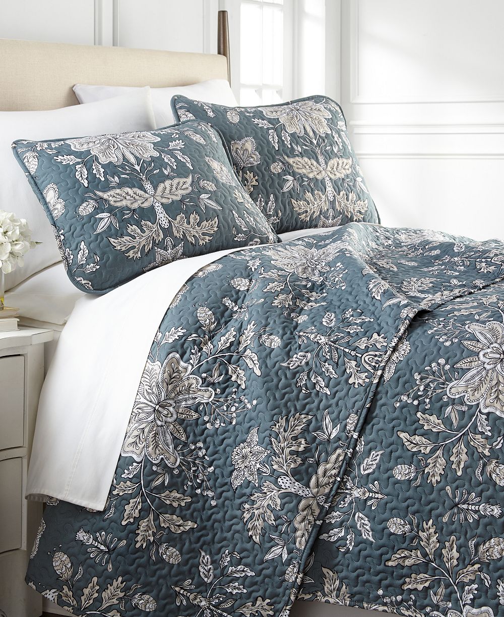 Southshore Fine Linens Vintage-Look Garden 3-Pc. Quilt Set, King/California King