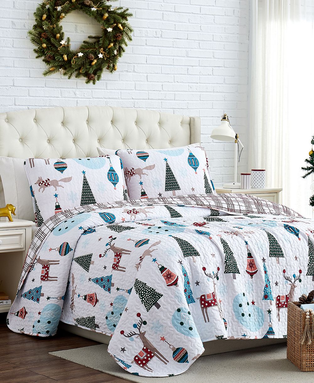 Southshore Fine Linens Winter Wonderland Oversized Reversible 3-Pc. Quilt Set, Full/Queen