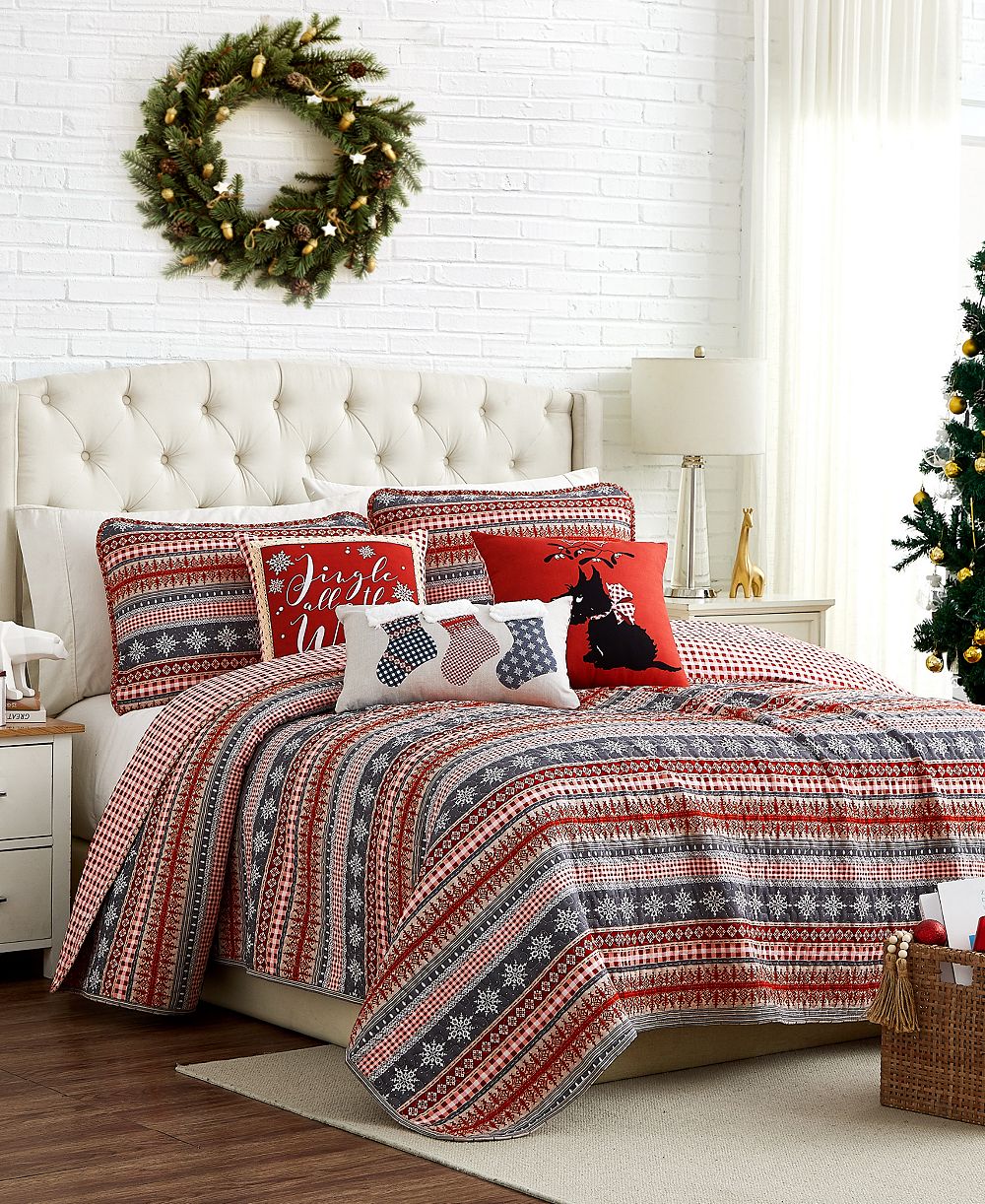 Southshore Fine Linens Cozy Cottage Holiday Reversible 6-Pc. Quilt Set, Full/Queen