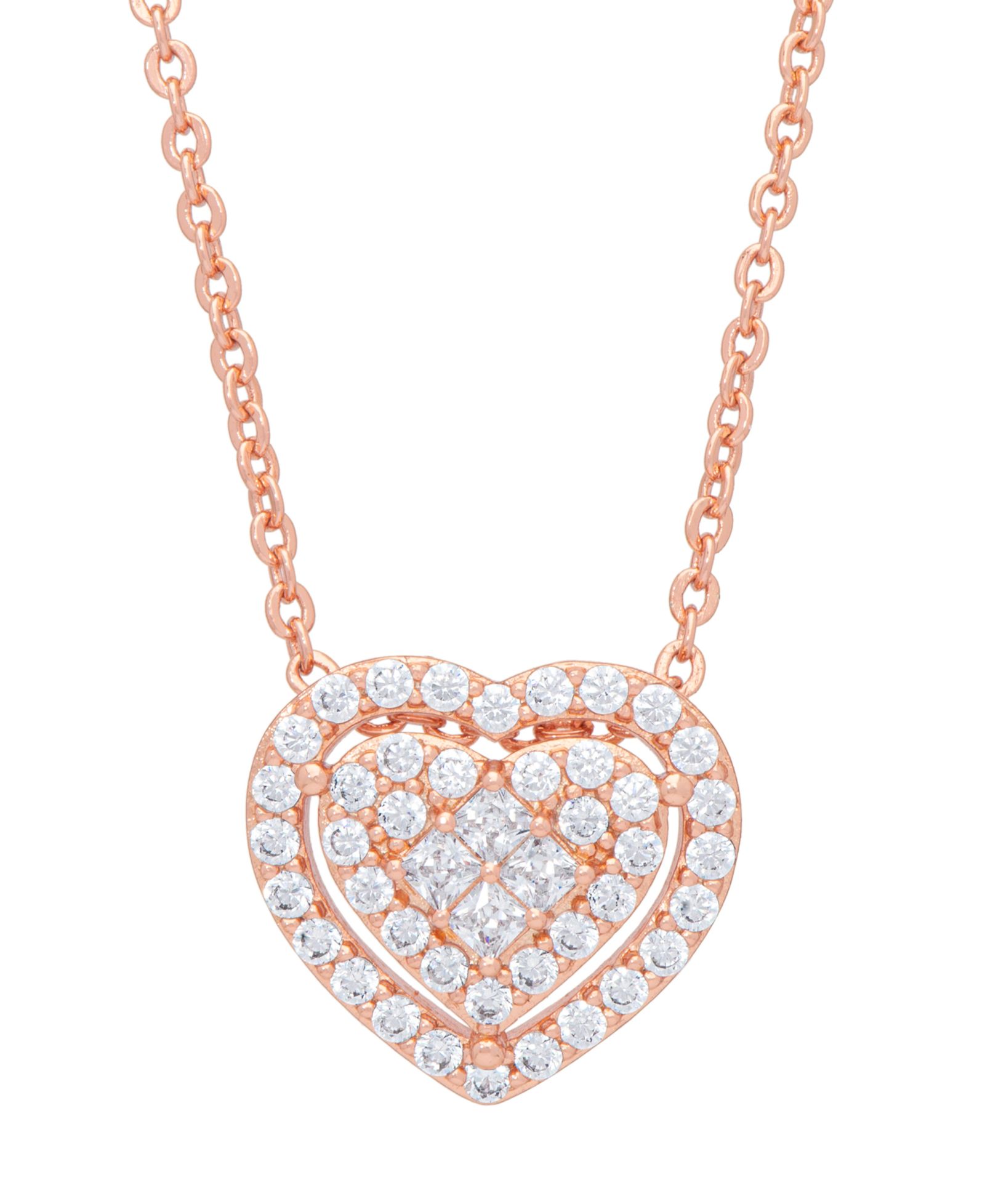 Женский кулон-подвеска Macy's Heart из золота 14k Rose Gold Plated с цирконием