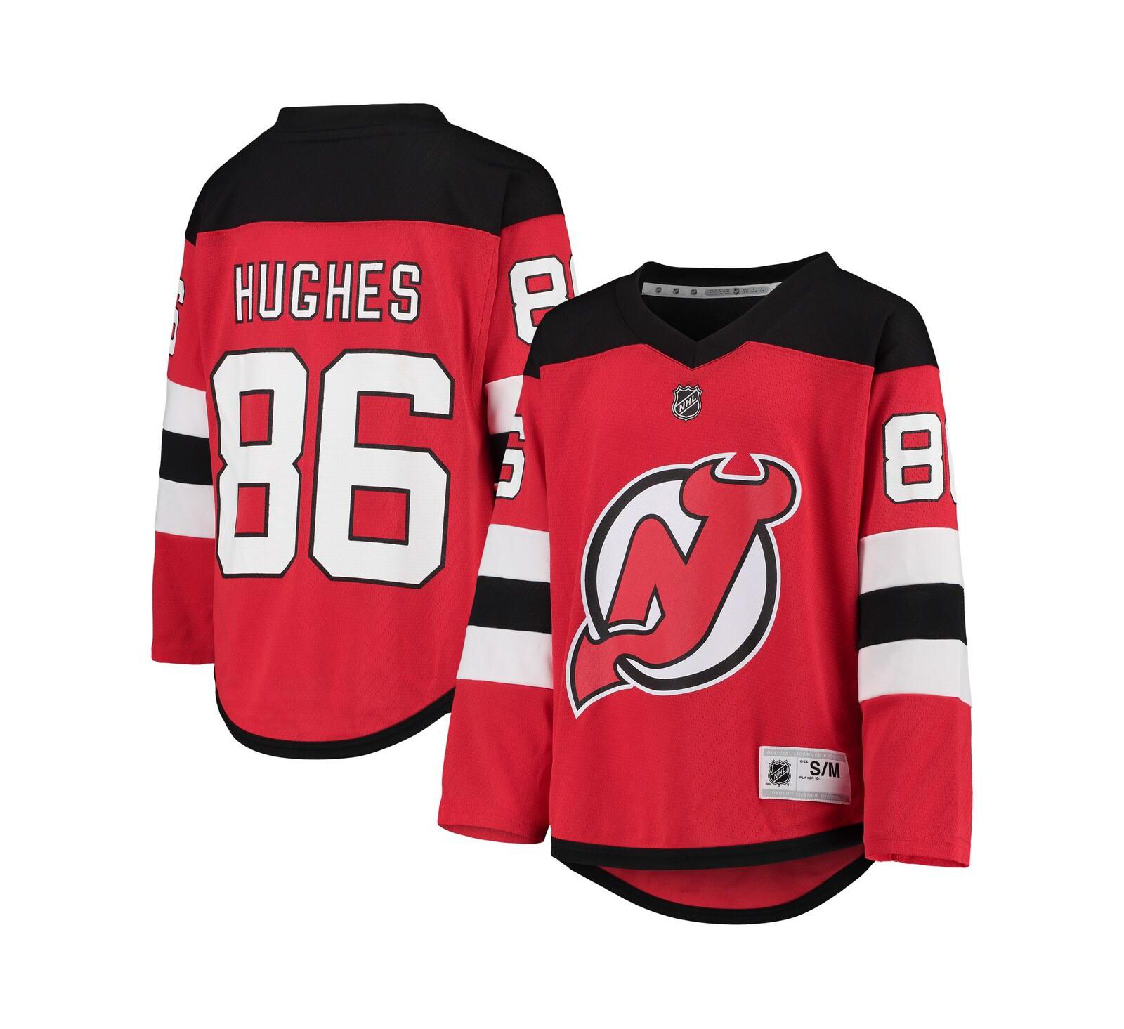 Детская джерси Jack Hughes Red New Jersey Devils Player Replica