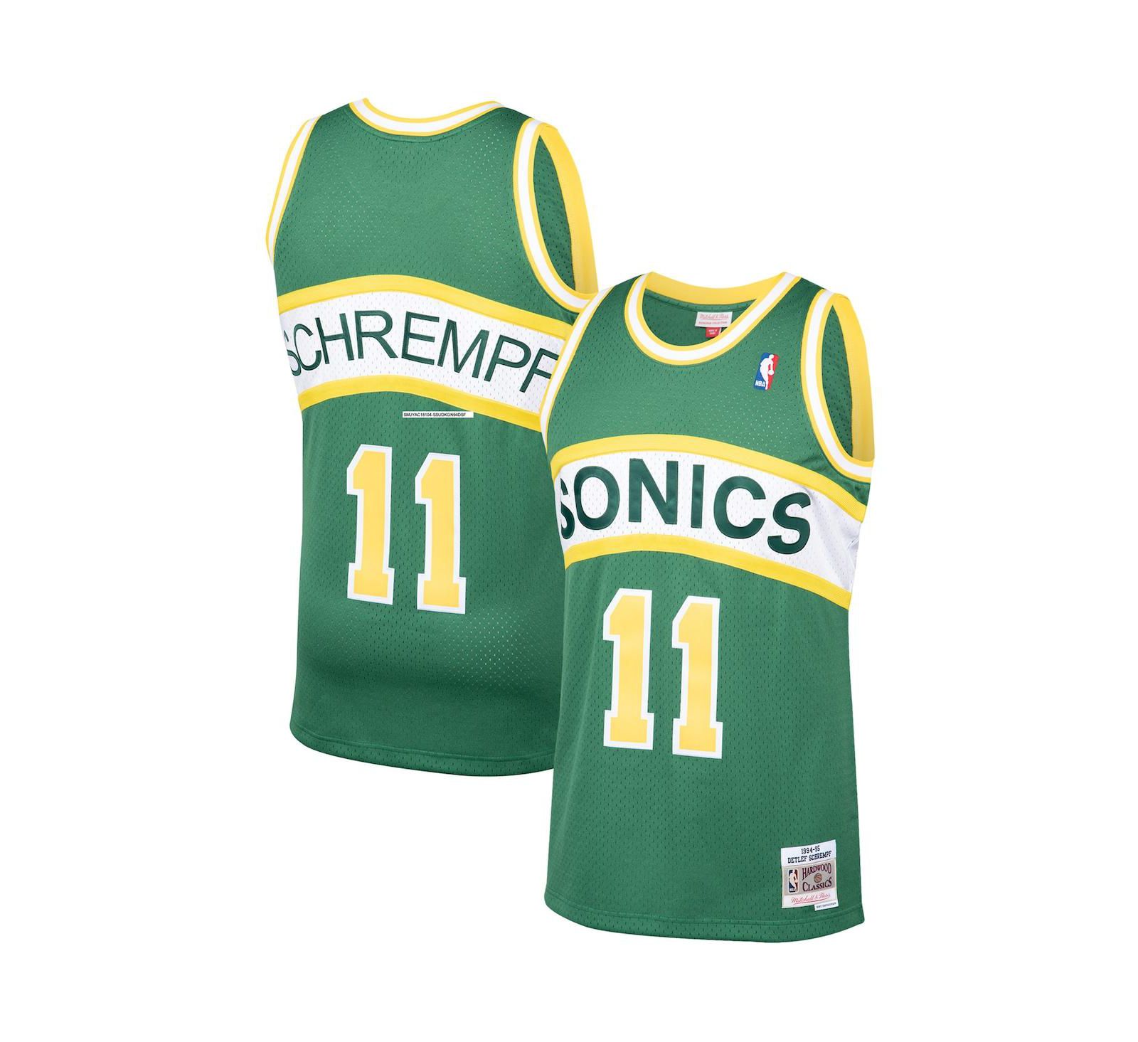Men's Mitchell & Ness Detlef Schrempf Green Seattle SuperSonics 1994-95 Hardwood Classics Swingman Player Jersey