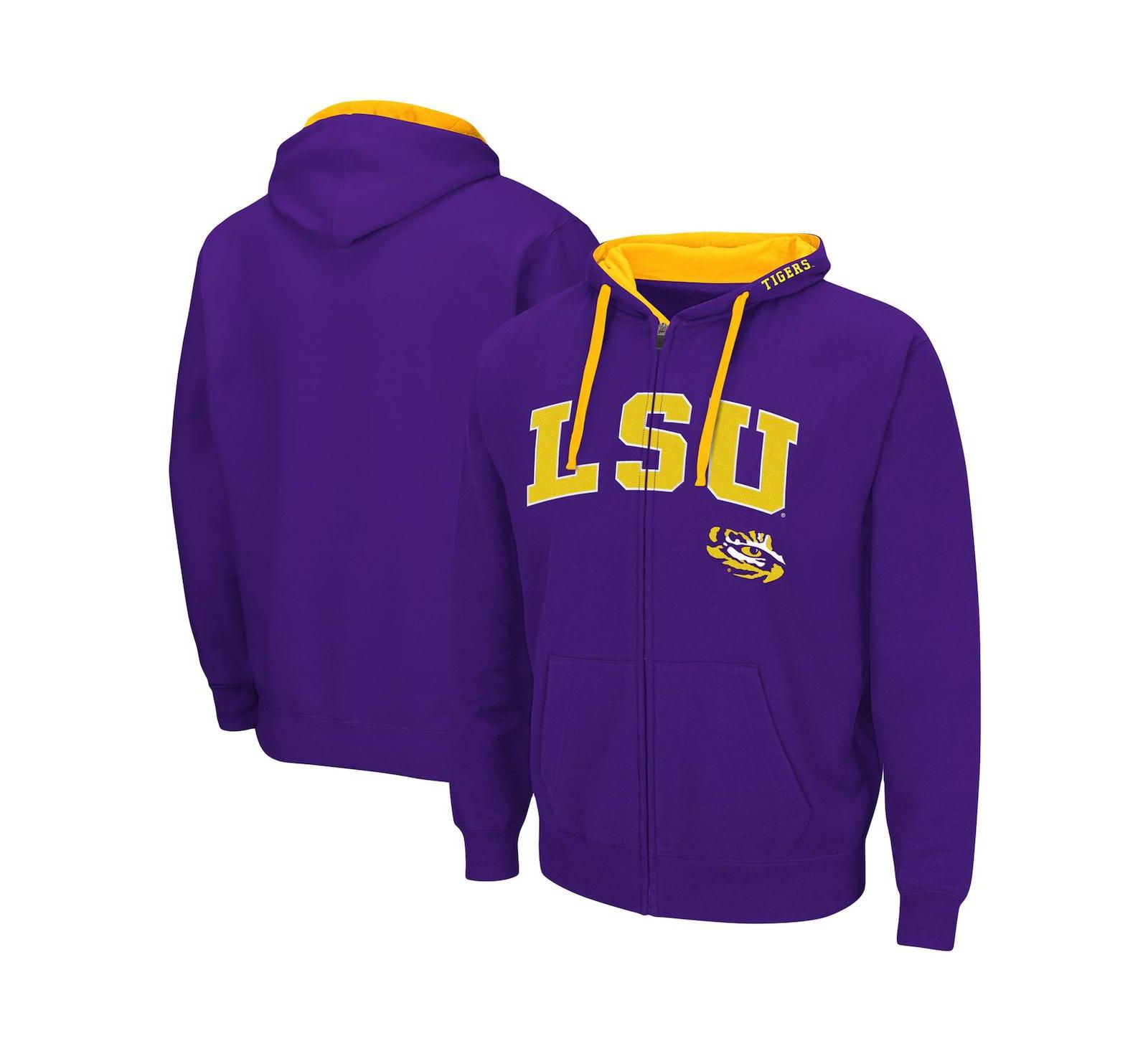 Colosseum Men's Purple LSU Tigers Big and Tall Full-Zip Hoodie худи Мужская