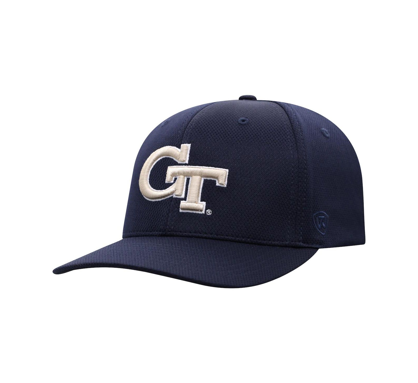 Мужской Top of The World Navy Georgia Tech Yellow Jackets Reflex Logo Flex Hat