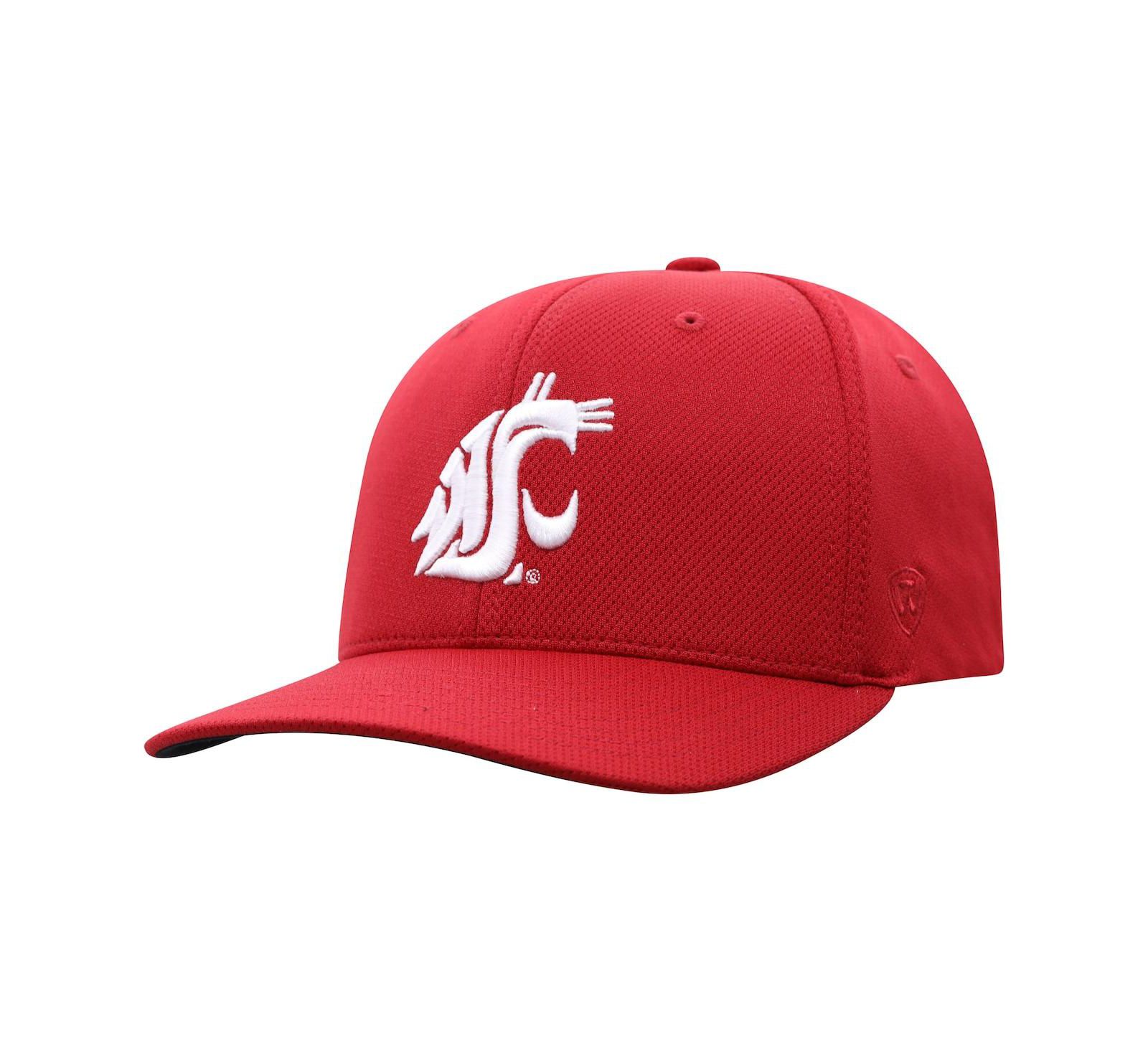 Men's Top of The World Crimson Washington State Cougars Reflex Logo Flex Hat
