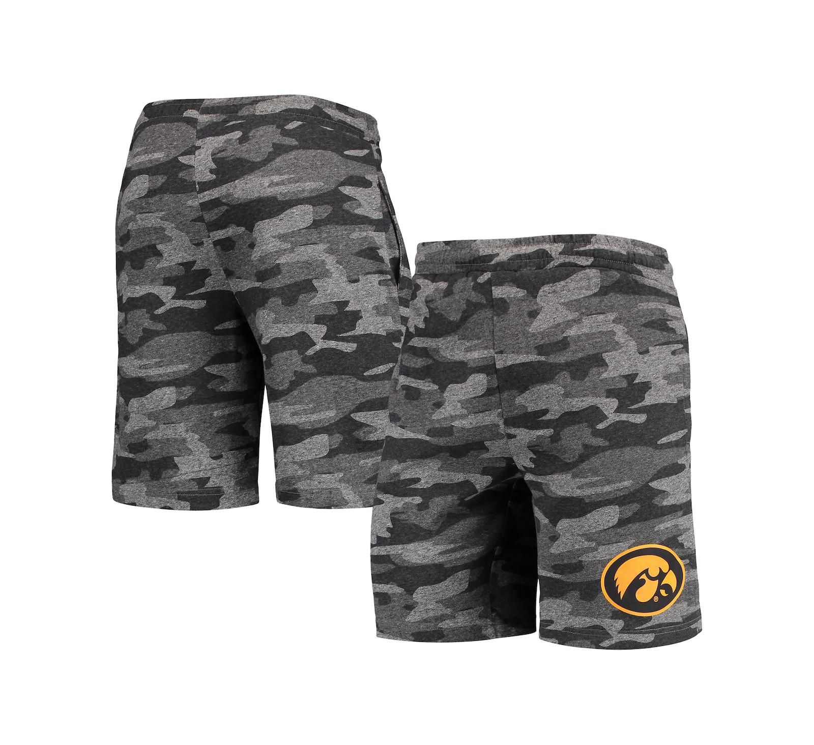 Men's Concepts Sport Charcoal, Gray Iowa Hawkeyes Camo Backup Terry Jam Lounge Shorts