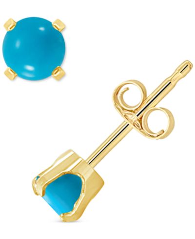Серьги-гвоздики с лабрадоритом в 14k Gold