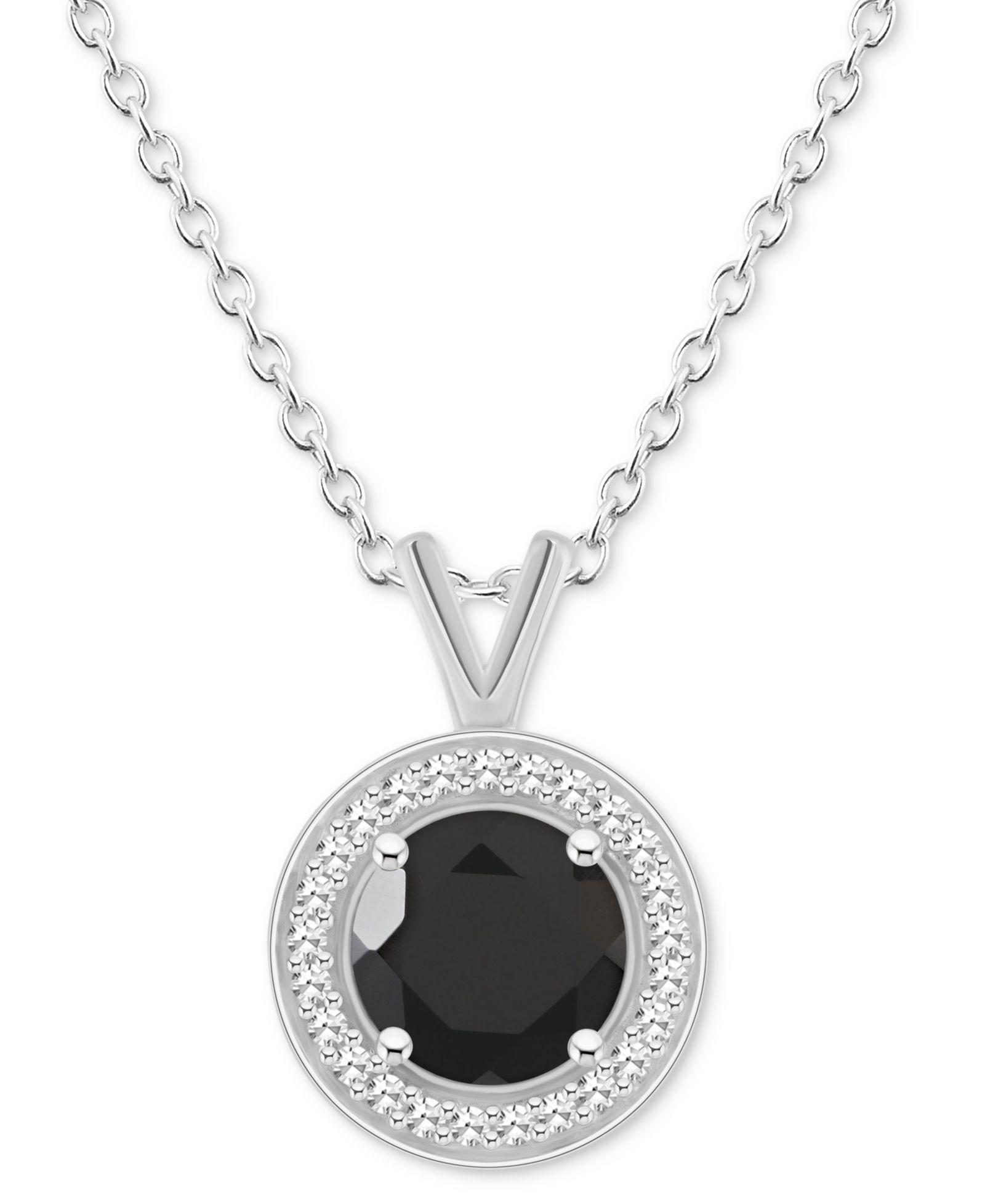 Подвеска-колье с пресноводным жемчугом и бриллиантами (1/8 ct. t.w.) Halo в серебряном покрытии