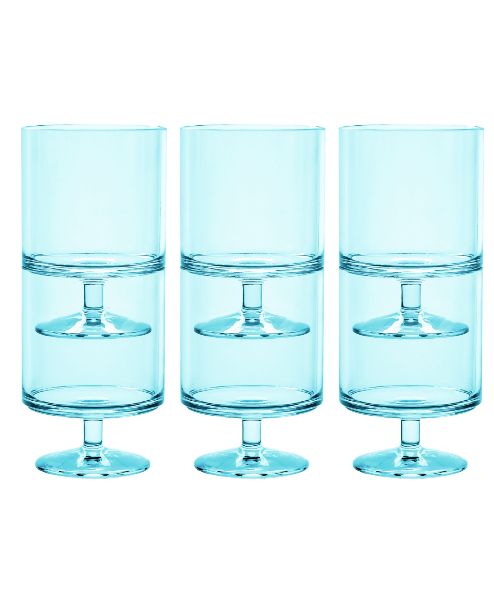 Abode Homewares Stacking Wine Premium Acrylic Goblet Glasses, Set of 6