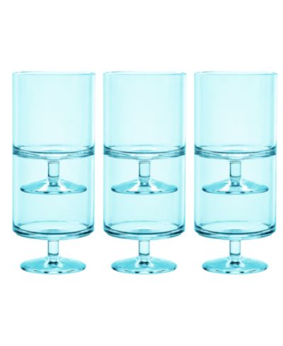 Abode Homewares Stacking Wine Premium Acrylic Goblet Glasses, Set of 6