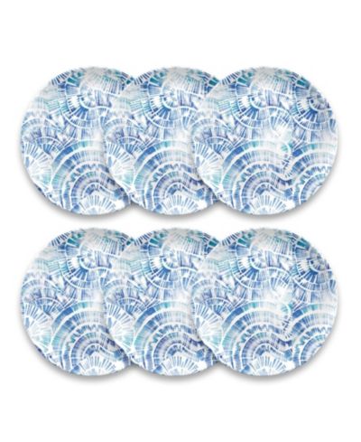 Тарелки для ужина Abode Homewares из меламина с морскими ракушками, набор из 6 штук