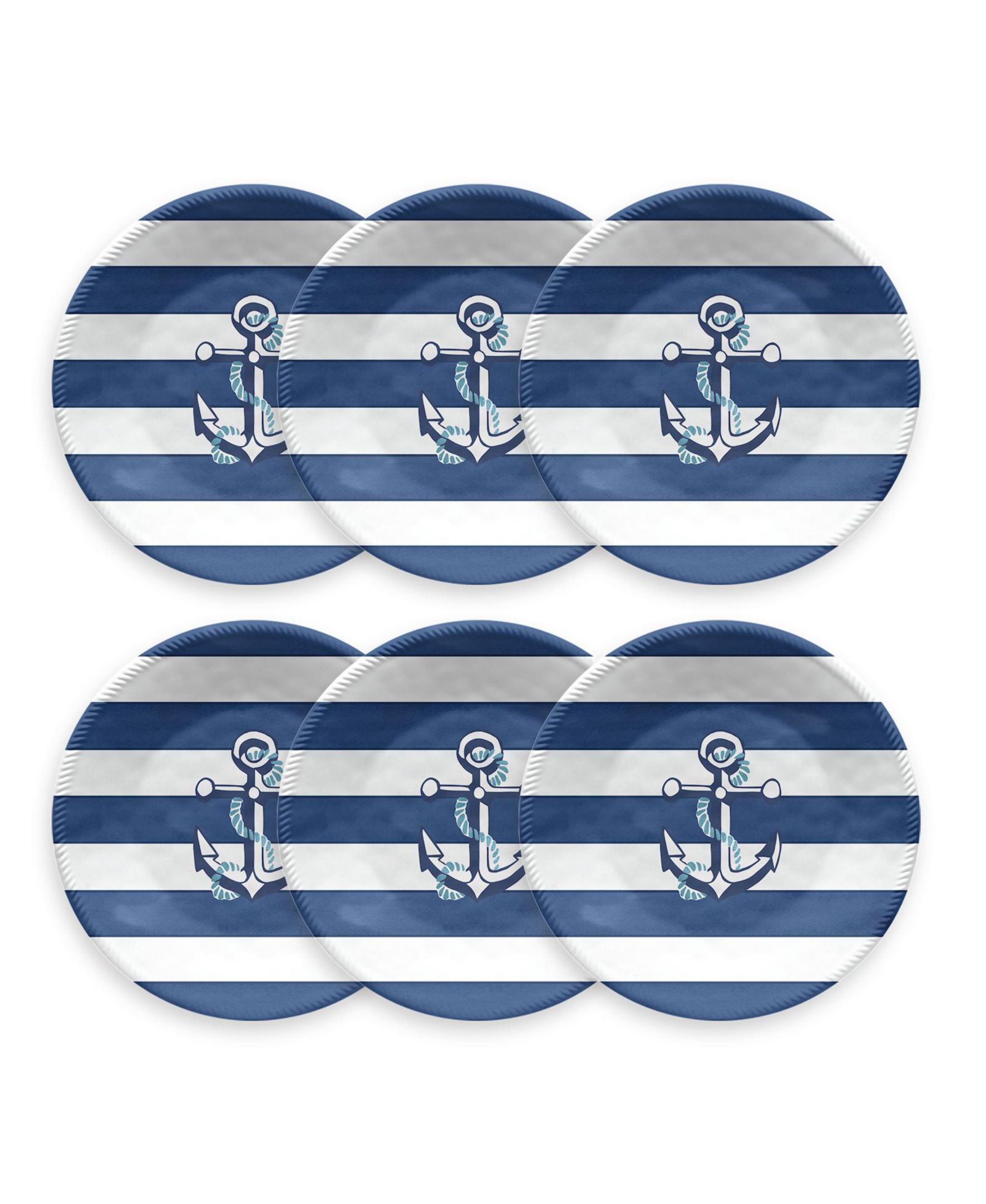 Набор салатников Abode Homewares Nautical Anchor, 6 шт, 8.5"