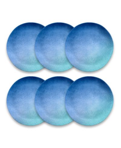 Abode Homewares Melamine Oceanic Ombre Dinner Plates, Set of 6