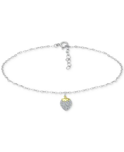 Браслет на ногу Giani Bernini Cubic Zirconia Strawberry Charm